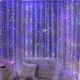 Гирлянда штора USB разноцветная, 3х3 м, 300LED + пульт на 8 режимов - изображение 1
