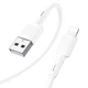 Кабель USB Lightning Hoco X83 1м 2.4А білий для зарядки iPhone iPad із ПВХ із мідним сердечником - зображення 4