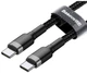 Кабель Baseus Cafule Cable Type-C For Type-C PD2.0 60W flash charging data line (20V 3A) 2m Сірий+Чорний - изображение 2