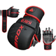 Рукавички греплінгові для ММА RDX F6 KARA Matte Plus розмір S/M, чорно-червоні - изображение 5