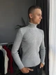 Гольф мужской с высокой горловиной в рубчик XXL серый (26535) - изображение 4
