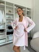 Жіночий комплект із рібани халат та сорочка Rose Amour COSY S-M Рожевий (cosy4428237) - зображення 7