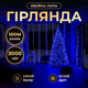 Новорічна гірлянда Хвойна лапа 100 м 3000 LED білий провід Синє сяйво D3000L100MWBL SRLD_2699 - зображення 1