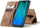 Чехол-книжка CaseMe из нубука для Xiaomi Redmi Note 8 Pro Светло-коричневый - изображение 4