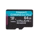 Карта пам'яті Kingston 64GB microSDXC сlass 10 UHS-I U3 V30 A2 Canvas Go Plus G4 (SDCG4/64GBSP) - изображение 1