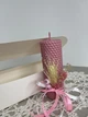 Свеча из вощины в подарочной упаковке 13х4,5 см Розовый 017 1 шт - изображение 2