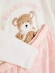 Піжама (кофта+штани) флісова рожево-біла Bearly Awake Primark 122см (400011936) - зображення 2