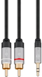 Kabel przejściowy Goobay Jack 3.5 mm - 2 x RCA 1.5 m (4040849785795) - obraz 1
