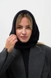 Женский Шерстяной Капор Шапка Шарф Капюшон Черный Однотонный Without Lamar Чорний (367024) - изображение 1