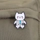 Значок (пин) BROCHE брошь бижутерия Медицина Кот-врач белый BRGV115136 - изображение 5