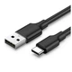 Кабель USB 2.0 AM-Type-CM, 1.5 м, 3.0A, (18W) Nickel Plating Черный, US287 UGREEN - изображение 1