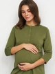 Нічна сорочка з рукавом 3/4 для вагітних та годування Koko boutique XXL, хакі - зображення 2