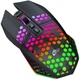 Игровая мышка беспроводная геймерская аккумуляторная Honeycomb RGB 1600DPI подсветка (чёрная) - изображение 1