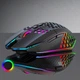 Игровая мышка беспроводная геймерская аккумуляторная Honeycomb RGB 1600DPI подсветка (чёрная) - изображение 2