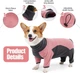 Флисовый комбинезон для собак Wan Talk Dog Clothes Cold Proof, Pink Grey, XXS - изображение 4