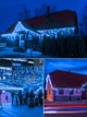 Уличная светодиодная гирлянда бахрома профессиональная на фасад дом крышу улицу новогодняя наружная морозостойкая 4.5 х 0.57 м 180 LED 156 синих и 48 вспышек Blachere (Франция) 220в - изображение 5
