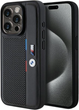 Панель BMW Perforated Tricolor Line для Apple iPhone 15 Pro Black (BMHCP15L23PUPVK) - зображення 1