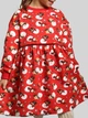 Платье для девочки BIGU трикотажное Снеговики Красное 104-110 см / 4-5 лет - изображение 5