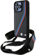 Панель BMW M Edition Carbon Tricolor Lines & Strap для Apple iPhone 15 Pro Max Black (BMHCP15X23PSVTK) - зображення 1