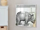 Дизайнерське дзеркало з гравюрою Альбрехта Дюрера "Носоріг. Rhinoceros" вінтажна прикраса інтер'єру спальні - зображення 3