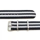 Ремешок для часов тактический MILTAT G10 Nato James Bond J10 Black & White 20 мм - изображение 4
