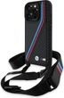 Etui plecki BMW M Edition Carbon Tricolor Lines & Strap do Apple iPhone 16 Pro Black (BMHCP16L23PSVTK) - obraz 1