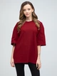 Набор футболок хлопковых оверсайз длинных женских Ray Oversize U0104W-4PACK5 S/M 4 шт Бордовый/Темно-серый/Голубой/Коричневый (RAY2000000038667) - изображение 2