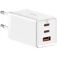 Зарядний пристрій Baseus 2xUSB-C 65 W + 1xUSB GaN + cable USB-C to USB-C 100 W 1.0m white (CCGP120202) - зображення 1