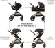 Универсальная коляска 3 в 1 KinderKraft Esme Pro Pure Black (00-00305355) - изображение 6