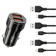 Зарядний пристрій автомобільний XO CC48 2USB / 2.4A +кабель MicroUSB black - зображення 2