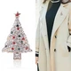 Новогодняя брошь Анна Ясеницька "Christmas tree", золотистый, разноцветный, 5,5х3,2 см - изображение 1