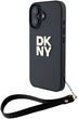 Панель DKNY Wrist Strap Stock Logo для Apple iPhone 16 Black (3666339334543) - зображення 1
