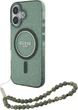 Etui Guess IML Glitter With Pearl Strap MagSafe do Apple iPhone 16 Plus Green (GUHMP16MHGCRELSA) - obraz 2