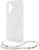 Etui Guess IML Glitter With Pearl Strap MagSafe do Apple iPhone 16 Plus Transparent (GUHMP16MHGCRELST) - obraz 5