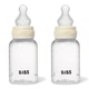 Пластикова дитяча пляшечка BIBS Baby Bottle Round Silicone 150 мл Slow Flow (повільний потік) Ivory, 2 шт - изображение 1