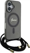 Etui Guess Crossbody Cord Script MagSafe do Apple iPhone 16 Black (GUHMP16SHCTSGNSK) - obraz 3