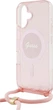Etui Guess Crossbody Cord Script MagSafe do Apple iPhone 16 Pink (GUHMP16SHCTSGNSP) - obraz 5
