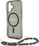 Etui Guess IML Glitter With Pearl Strap MagSafe do Apple iPhone 16 Black (GUHMP16SHGCRELSK) - obraz 5