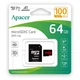 Карта пам'яті microSDXC (UHS-1) Apacer 64Gb class 10 V10 A1 R100MB/s (adapter SD) (AP64GMCSX10UB-R) (448) - изображение 2