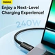 Кабель Baseus Tungsten Gold Fast Charging Data Cable Type-C to Type-C |240W, PD3.1, 1m| - изображение 2