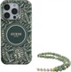 Etui Guess IML Flowers Allover Electro With Pearl Strap MagSafe do Apple iPhone 16 Pro Max Green (GUHMP16XHCPOFPA) - obraz 1