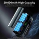 PowerBank Павербанк для ноутбука для телефона для планшета с быстрой зарядкой с TFT дисплеем со встроенным кабелем Vention 20000mAh, 165W Silver - изображение 9