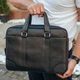 Мужская сумка для документов и ноутбука 39x28x7 / портфель из натуральной телячей кожи, черный - изображение 2