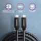 Кабель Axagon BUCM32-CM20AB USB-C - USB-C 3.2 Gen 2, PD 100W, 5A, 4K HD 2 м Black - изображение 7