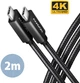 Кабель Axagon BUCM32-CM20AB USB-C - USB-C 3.2 Gen 2, PD 100W, 5A, 4K HD 2 м Black - изображение 2