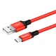 Кабель Hoco X14 USB – micro-USB 4 А 1 м в нейлоновому обплетенні чорний/червоний - изображение 5