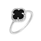 Кольцо серебряное Клевер с ониксом и фианитами Silver Style 19 р. (112116.80 sku:2300104031343) - изображение 2