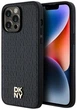 Etui DKNY Leather Pattern Metal Logo MagSafe do Apple iPhone 13/13 Pro Black (3666339261450) - obraz 1
