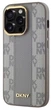 Etui DKNY Leather Checkered Mono Pattern MagSafe do Apple iPhone 14 Pro Beige (3666339259952) - obraz 2