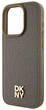 Etui DKNY Leather Pattern Metal Logo MagSafe do Apple iPhone 14 Pro Brown (3666339261771) - obraz 5